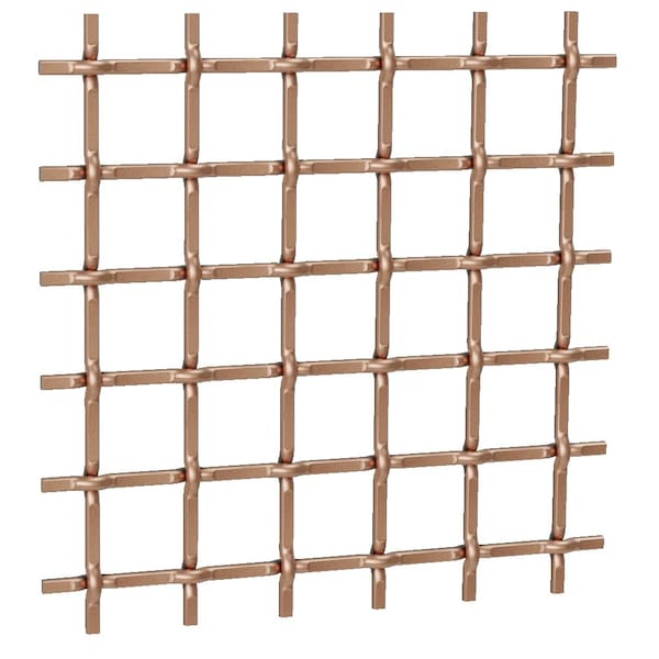 Designs Of Distinction .5in Round Single Square Decorative Grille - Antique Brass, 24in W x 72in L Sheet 01SQ2472214FAB1 - main